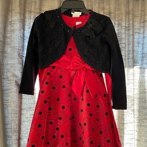 Girls Holiday Dress with Cardigan